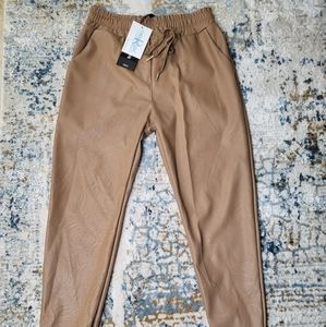 Venti6 Made in Italy faux leather joggers